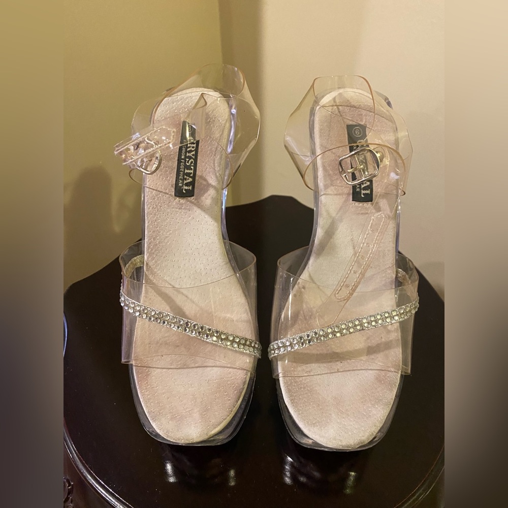 Clear high heels